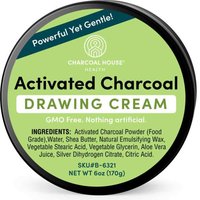 Activated Charcoal Drawing Cream - New Formula! LARGE 6 oz.