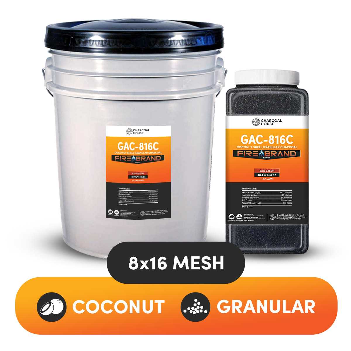 Coconut Shell Activated Carbon 8x16 | Charcoal House