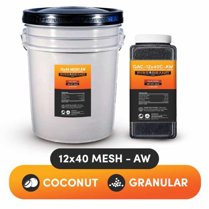 12x40 Mesh Coconut Shell Activated Charcoal - Acid Wash