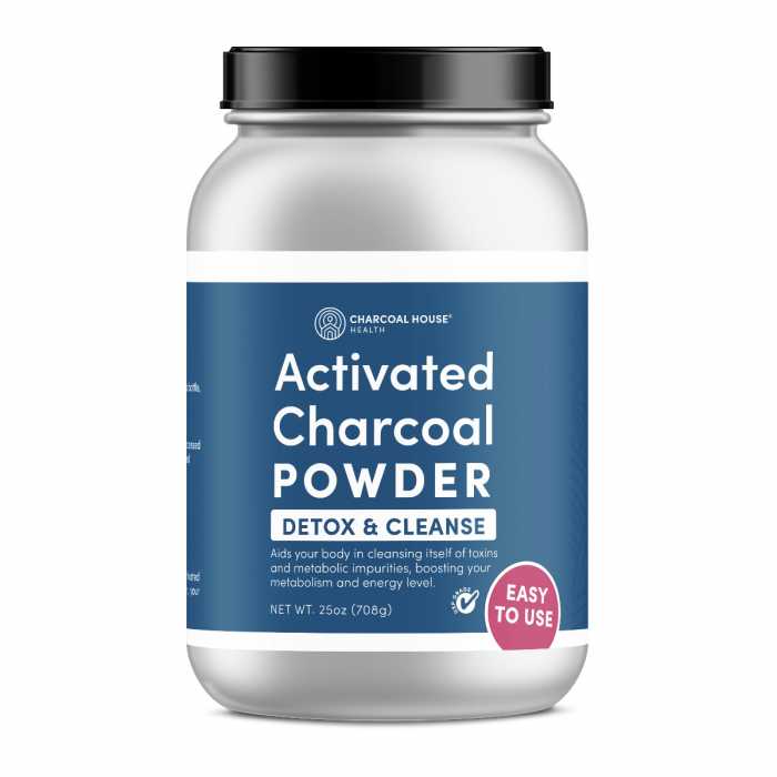 activated coconut charcoal powder 2qt glass