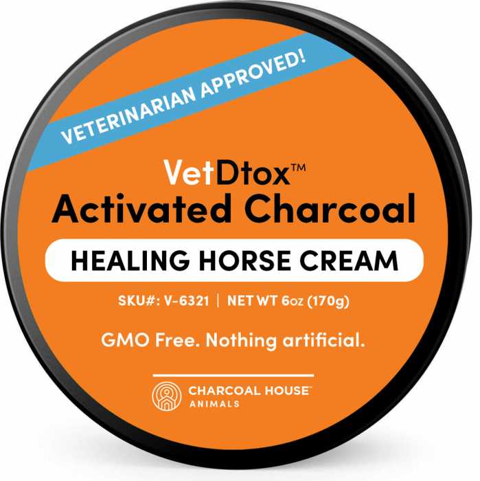 VetDtox Activated Charcoal Healing Horse Cream - 6oz