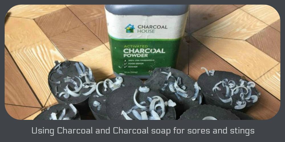 Charcoal and Charcoal soap for sores and stings